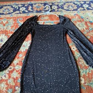black sparkly hoco mini dress